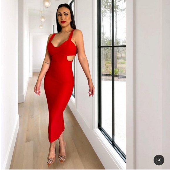 ZARA* Cut Out Midi Dress - Picture 6 of 8